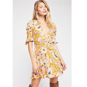 Free People Glow Up Mini Dress in Yellow